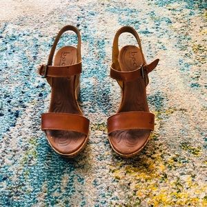 BOC Cork wedge sandals 8.5